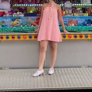 Pink embroidery dress